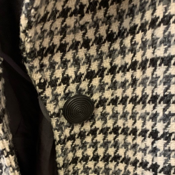 - Vintage Kenneth Cole Wool blend coat, houndstooth with leather trim size… - Picture 5 of 9